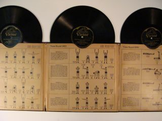 Antique,  1908 (pre) Rca Victor 3 - Set Exercise Record Set,  Vinyl,  78 Rpm photo