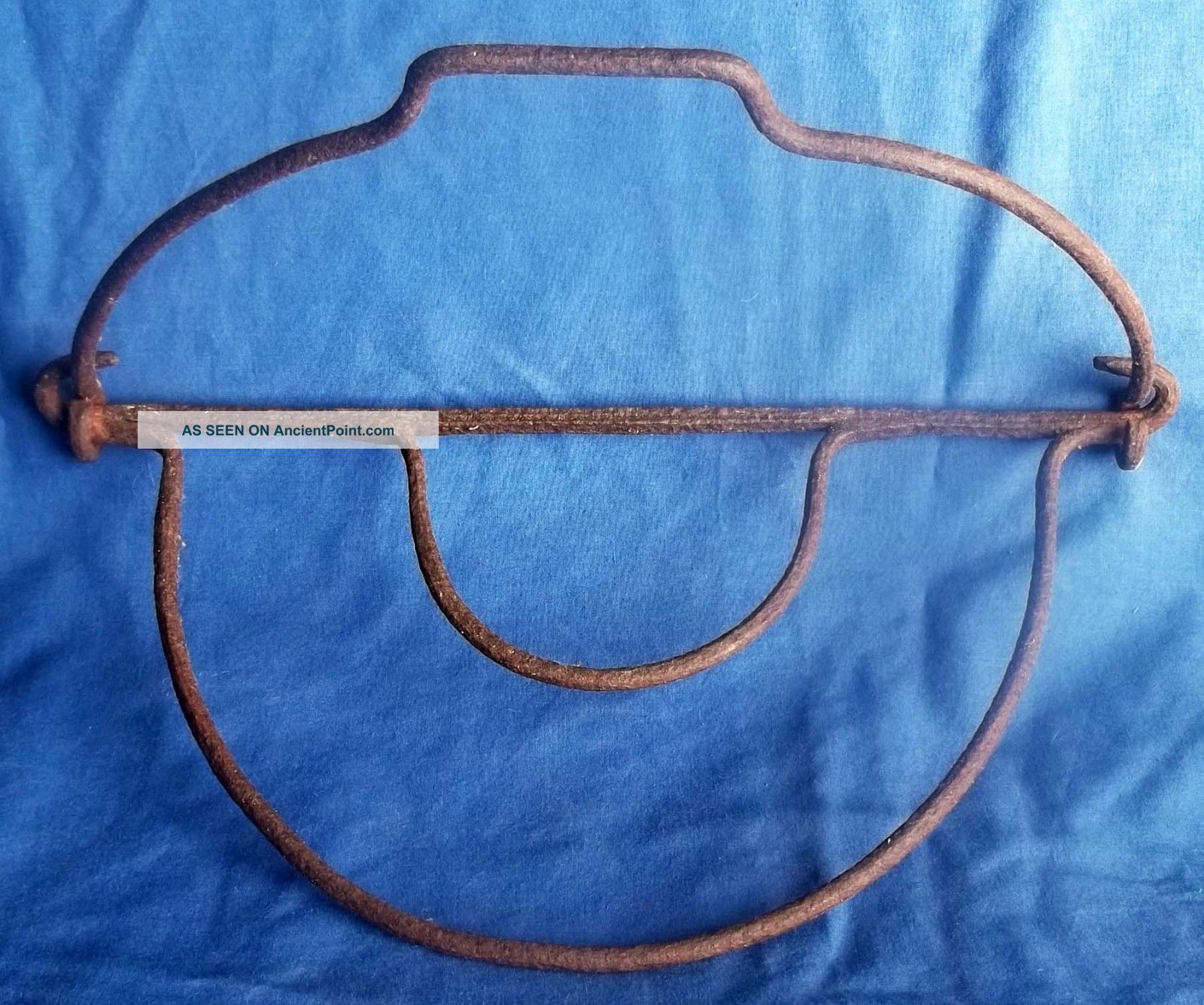 Rare French Wrought Iron Folding Hearth Cauldron Support,  Circa 1800 Metalware photo