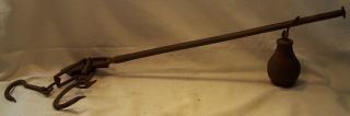 Antique Primitive Cast Iron Shop Store Farm Hanging Balance Hand Scale Stillyard photo