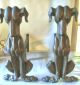 Andirons Vintage Cast Iron Dogs - - Deco Hounds Hearth Ware photo 1
