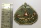 Rare Mughal Vintage Style Jade Pendant With 24 K Gold Ruby Emarald Uncut Diamond India photo 1