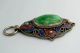 China Collectibles Old Decorated Handwork Green Jade Cloisonne Flower Pendant Necklaces & Pendants photo 2