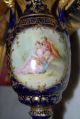 Royal Vienna Romantic Scene Vase Urn Cobalt Blue And Gold With Beading Urns photo 9