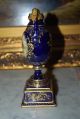 Royal Vienna Romantic Scene Vase Urn Cobalt Blue And Gold With Beading Urns photo 1