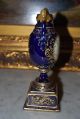 Royal Vienna Romantic Scene Vase Urn Cobalt Blue And Gold With Beading Urns photo 3