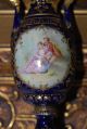 Royal Vienna Romantic Scene Vase Urn Cobalt Blue And Gold With Beading Urns photo 5