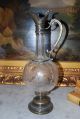 Danish Madsen Baagues 1800 ' S Victorian Silver Plate Mounted Crystal Wine Carafe Decanters photo 7