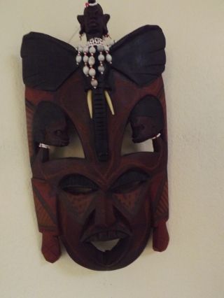 African Tribal Mask Ritual Religious Wood Sculpture Spirit Medium photo