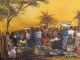 Large African Oil Painting Tribal Group Scene Signed John Njenga Kenya Other photo 6