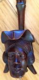 Antique Wood Carving African Tribal Primitive Sculpture Statue Wall Art Mask Sculptures & Statues photo 1