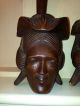 Antique Wood Carving African Tribal Primitive Sculpture Statue Wall Art Mask Sculptures & Statues photo 5