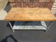 Antique Vintage Industrial Butcher Block Galvanized Steel Table Other photo 1