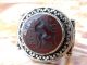 Antique Ethnic Middle Eastern Red Agate Aqeeq Ring Jewelry Carnelian Far Eastern photo 2