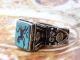 Islamic Antique Islamic Ring Horse Engraved Ethnic Middle Eastern Turquoise Ring Far Eastern photo 1