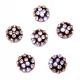 Vintage 6 Black Plastic Dome Buttons W/ Sparkling Glass Rhinestones ¾”w X 3/8”h Buttons photo 2