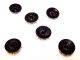 Vintage 6 Black Plastic Dome Buttons W/ Sparkling Glass Rhinestones ¾”w X 3/8”h Buttons photo 4