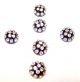 Vintage 6 Black Plastic Dome Buttons W/ Sparkling Glass Rhinestones ¾”w X 3/8”h Buttons photo 6