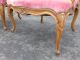 Pair Of French Provincial Ornate Carved Wood Pink Velvet Accent Arm Chairs Post-1950 photo 8