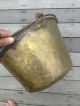 Antique American Brass Kettle Manufacturing Co 4 W/forged Iron Handle Metalware photo 4