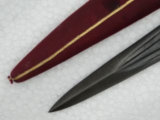 A 19th C Dagger With Gold Damascened Work With Fine Wootz Steel. photo