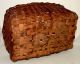 19th C Woven Basket,  Northeast,  Ash,  Carved Handle,  10 