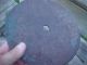 Old Antique Cast Iron Farm Factory Machinery Round Wheel Pulley With Plate Primitives photo 4
