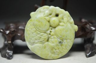 Rare 100% Natural Chinese Hetian Jade Hand - Carved Pendants - - Fish Nr photo
