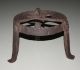 Antique Forged Iron Hand Wrought Fireplacetrivet; 18th Century Kettle Stand Old Primitives photo 3