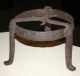 Antique Forged Iron Hand Wrought Fireplacetrivet; 18th Century Kettle Stand Old Primitives photo 6