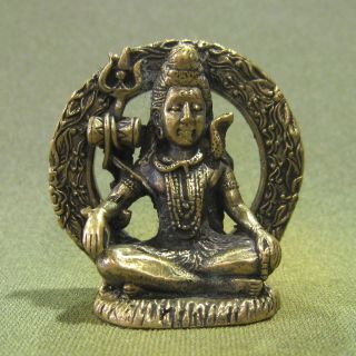 Shiva Destroyer Patience Powerful Happy Lucky Hindu Charm Thai Amulet photo
