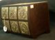 Wooden Box 6 Drawers Brass Copper Metal Fitted Rare Colonial Vintage Art Mughal India photo 2
