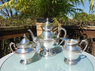 Lehman Bros Silver Plate Coffee Tea Set 1905 - 1930 photo