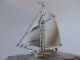 Masterly Hand Crafted Japanese Sterling Silver 960 Model Yacht By Seki Japan Nr Other photo 3