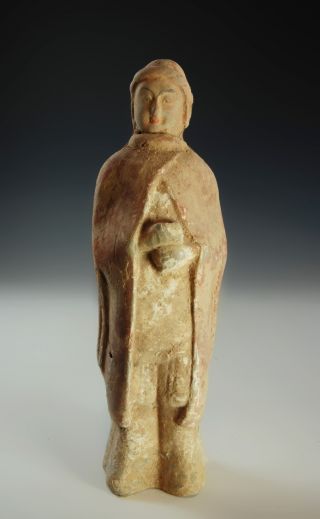 Ancient China Six Dynasties Figurine Of A Standard Bearer photo