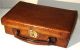 Vintage Antique Tiny Russian Leather & Brass Suitcase C.  1900 Russian photo 1