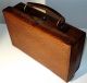 Vintage Antique Tiny Russian Leather & Brass Suitcase C.  1900 Russian photo 6