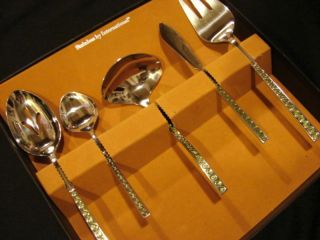 Vintage Mid Century International Harmonique Stainless Flatware Hostess Set/box photo
