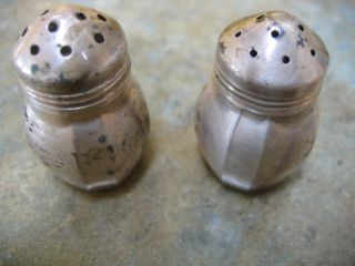Antique Vintage S.  C.  S.  Co.  Sterling Silver Salt Pepper Shakers 1920s photo