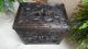 Large French Antique Black Forest Carved Wood Box Chest Fireplace Coal Hod Boxes photo 1