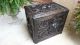 Large French Antique Black Forest Carved Wood Box Chest Fireplace Coal Hod Boxes photo 4