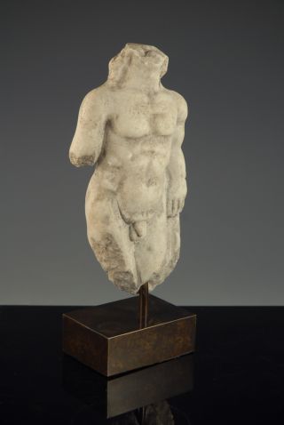 200ad Ancient Roman Marble Male Torso Figurine photo