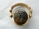 Medieval Masive Gold Ring 16 - 17century With Greek - Kameas Stone - Double Image ' European photo 8