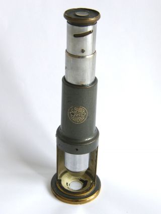 Vintage - Baker Of London - Steel & Brass Field Microscope - Model 2294 - Circa 1920 ' S photo