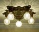 (( (bronze)) ) C.  20 ' S Art Nouveau Polychrome Ceiling Lamp Light 1 Of 2 Pair Chandeliers, Fixtures, Sconces photo 7