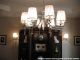 8 Light Metal Clear Crystal Hanging Chandelier With White And Silver Lampshade Chandeliers, Fixtures, Sconces photo 3