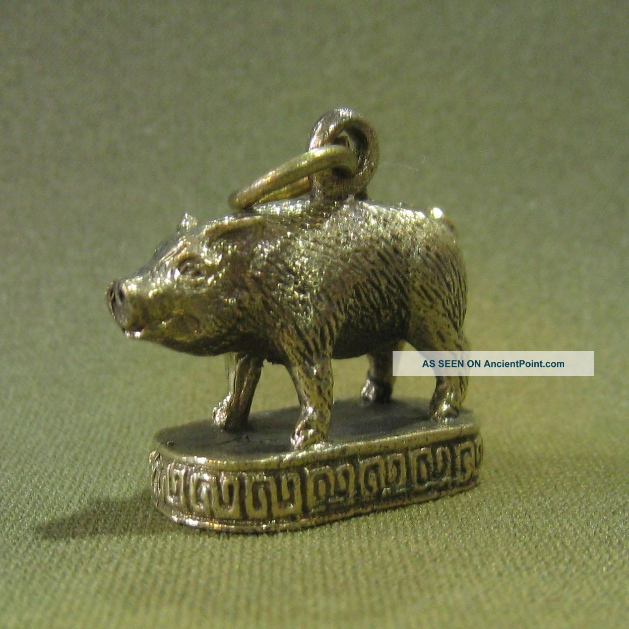 Wealth Pig Abundant Rich Lucky Good Business Sacred Charm Thai Amulet Pendant Amulets photo