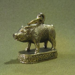 Wealth Pig Abundant Rich Lucky Good Business Sacred Charm Thai Amulet Pendant photo