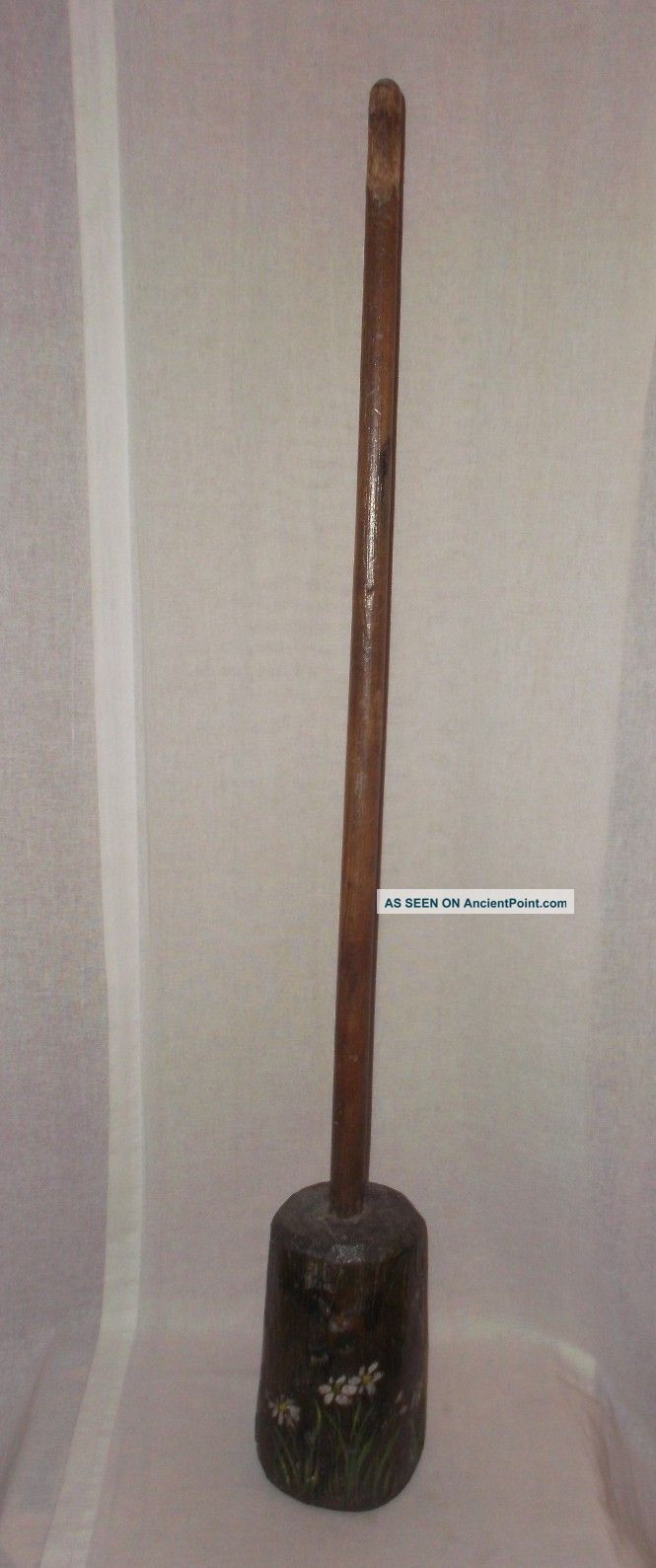 Antique Wooden Hand Painted Country Butter Churn 42 