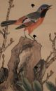 Old Painting Of Colorful Bird On Silk And Paper Paintings & Scrolls photo 5