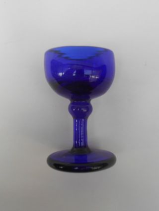 Early 20th C.  Cobalt Blue Glass Pedestal Eye Bath/cup photo